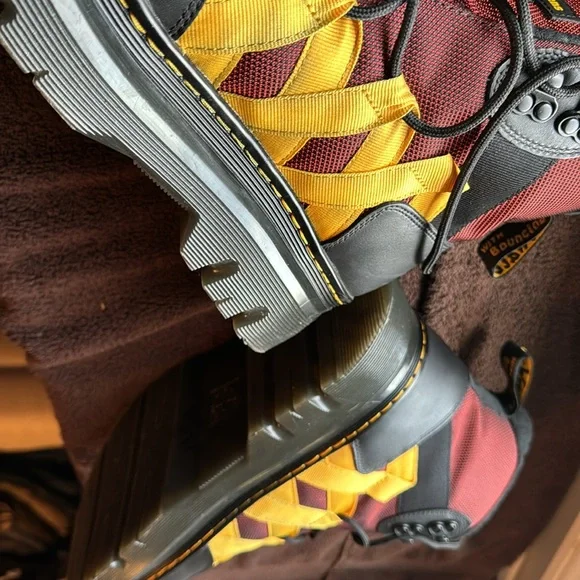 Dr. Martens Boury Warmwair Contrast Nylon Leather Casual Boots BLACK Tan Sz 12 - Picture 9 of 14